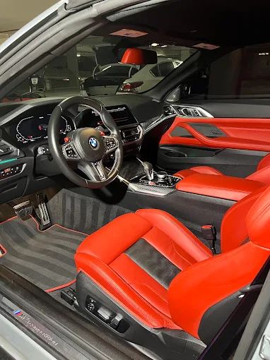 BMW M4 red leather interior