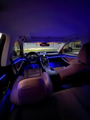 Lexus custom blue ambient lighting